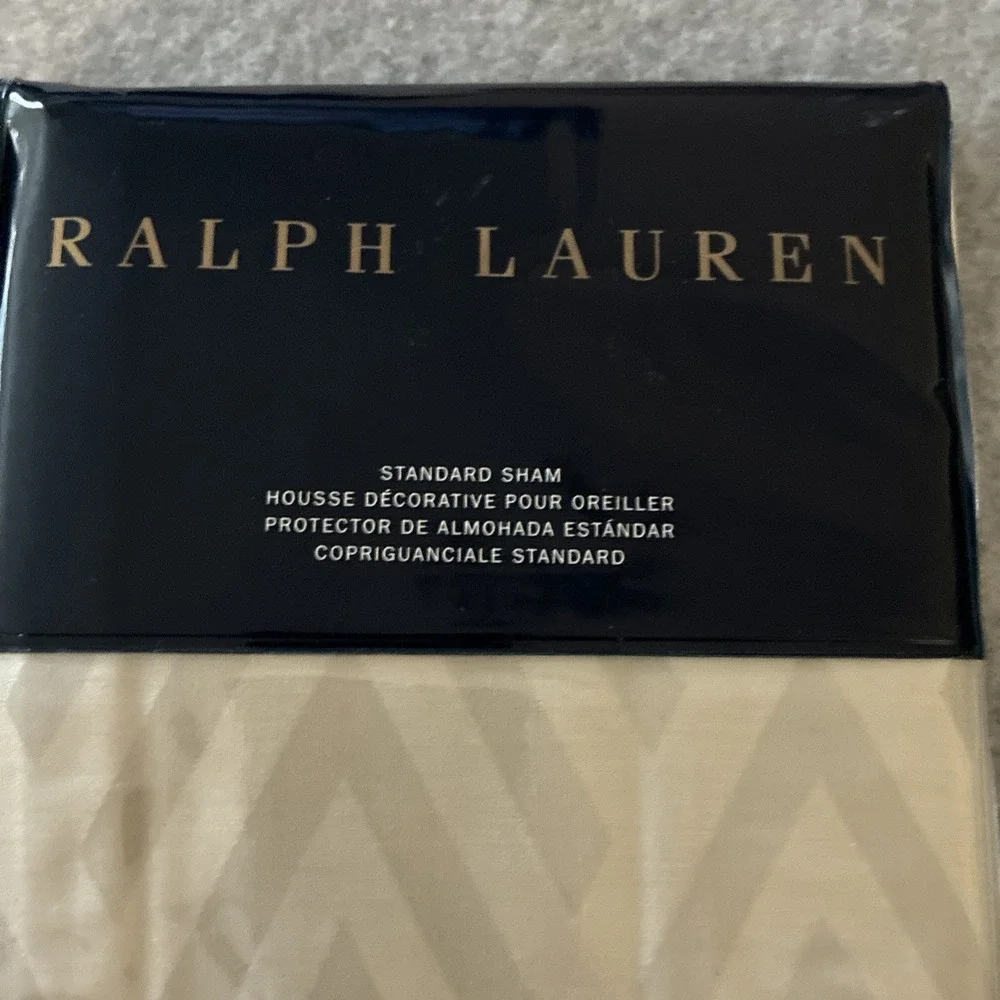 NWT Ralph Lauren Clayton Standard Sham Vintage Silver Gray Jacquard Cotton $185